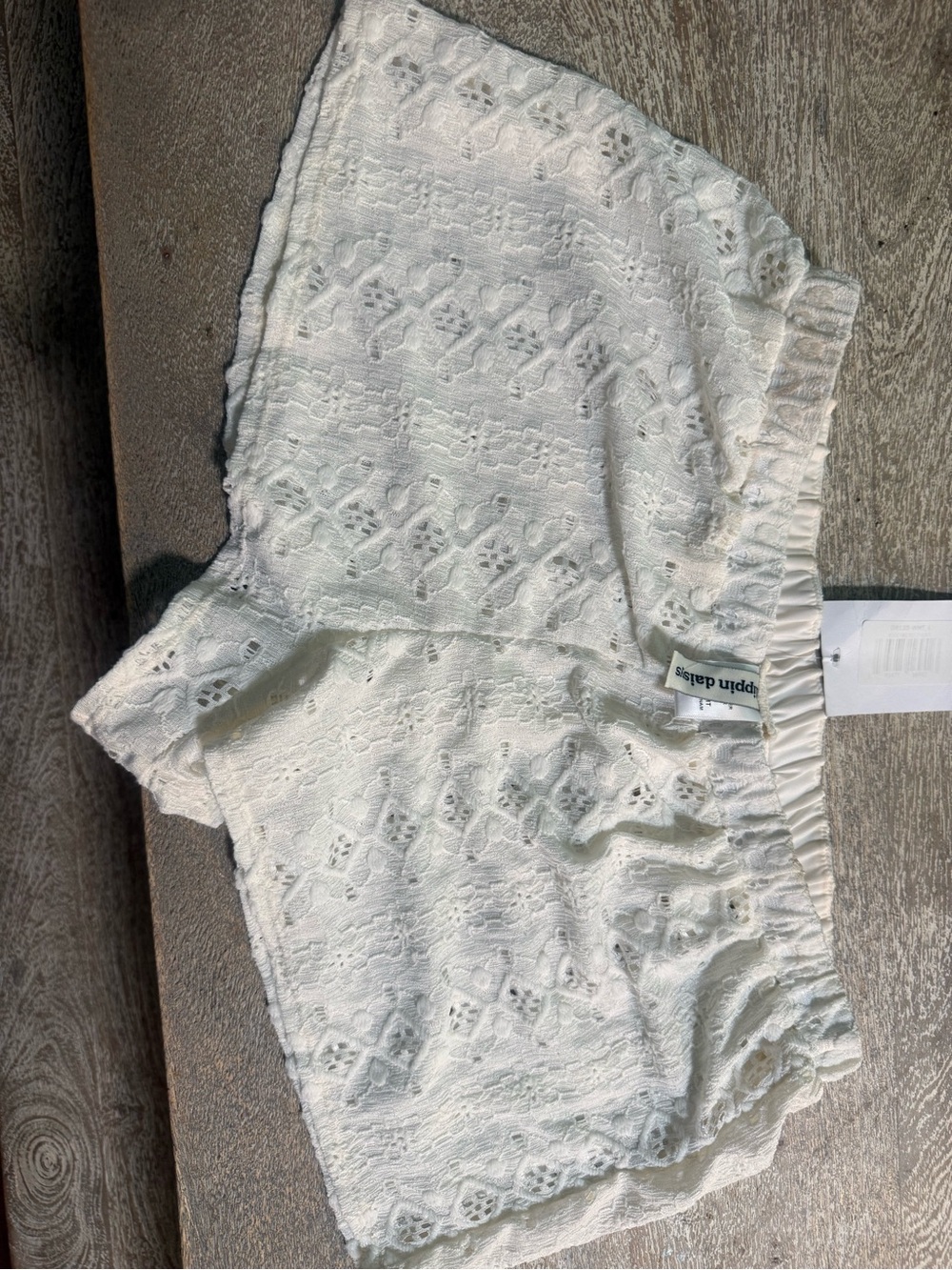 Dippin' Daisy's White Eyelet Lace Bermuda Shorts